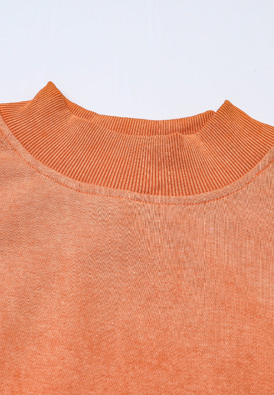 Oversize Mock Neck Dropped Shoulder Sweatshirt