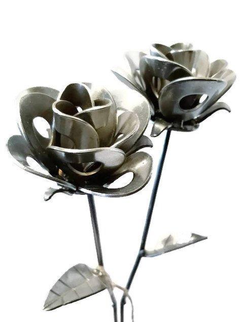 Two Metal Roses