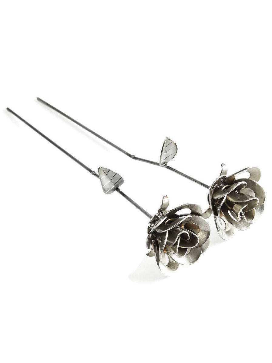 Two Metal Roses