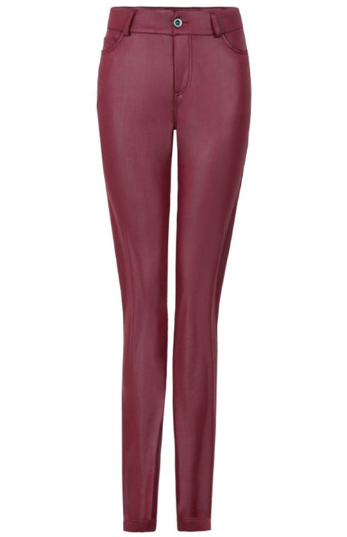 Sleek Women's Leather Fitted Pants