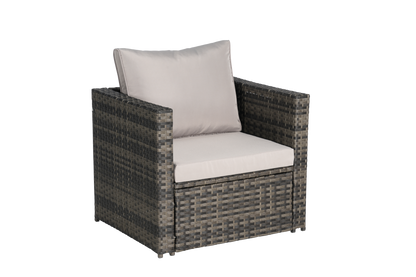 Outdoor Patio Rattan Sofa Set – Garden Wicker Chair Set with Cushions,