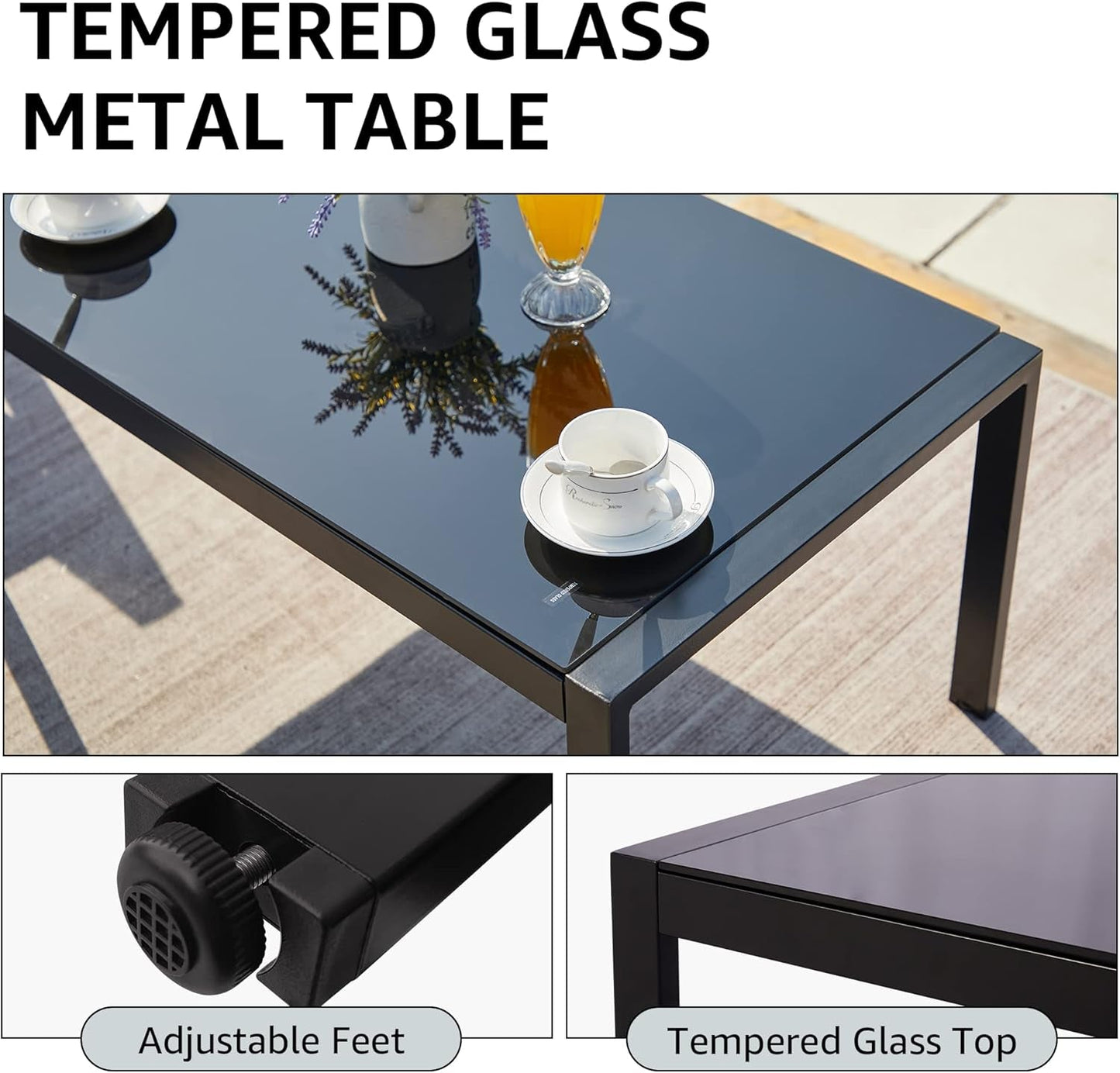Metal Outdoor Patio Furniture Set 4 Piece With Cushions