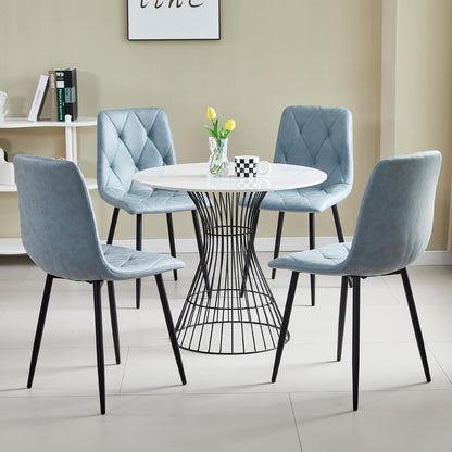 4 Set of Dining Chairs, Metal Frame Dining Chair for Kitchen