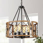 D19'' Farmhouse Chandelier for Dining Room, 4-Light Adjustable Kitchen