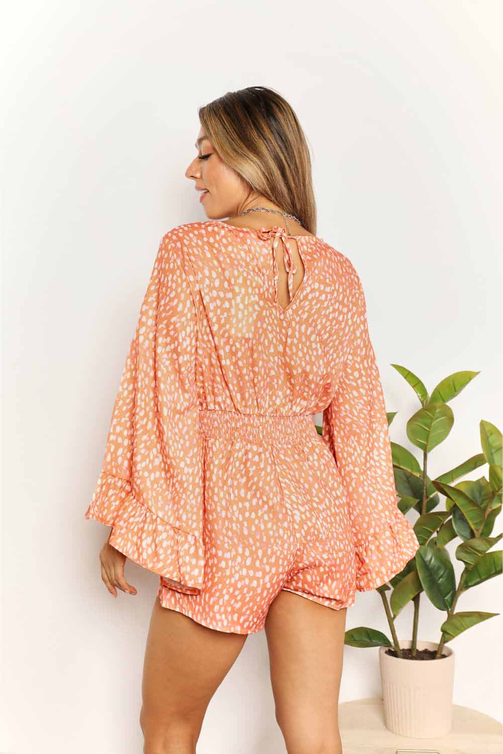 Double Take - Flare Sleeve Romper