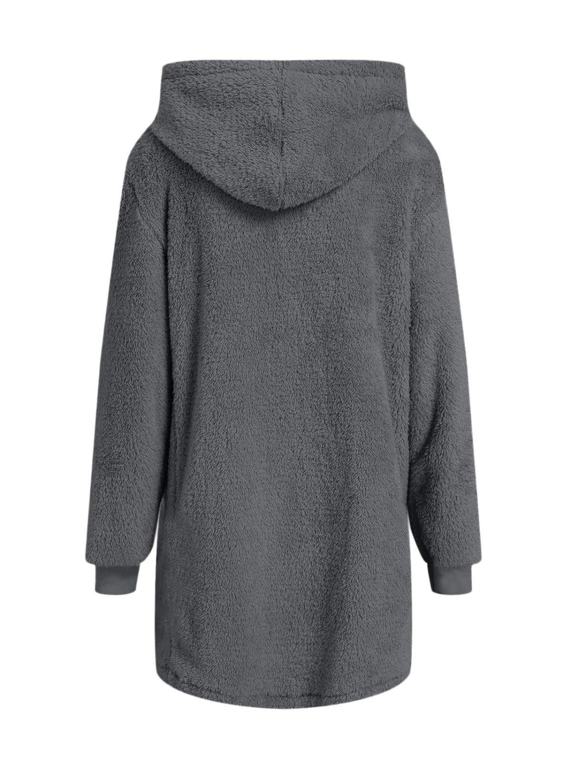 Fuzzy Pocketed Zip Up Jacket