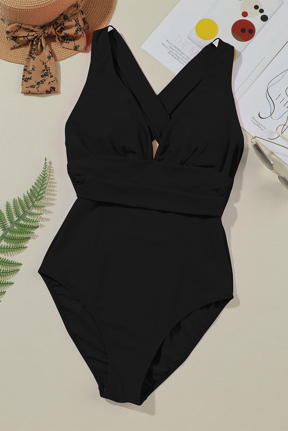 Crisscross Wide Strap One-Piece Swimwear