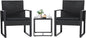 Black Cushioned Outdoor All Weather Patio Conversation Set