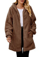 Fuzzy Pocketed Zip Up Jacket