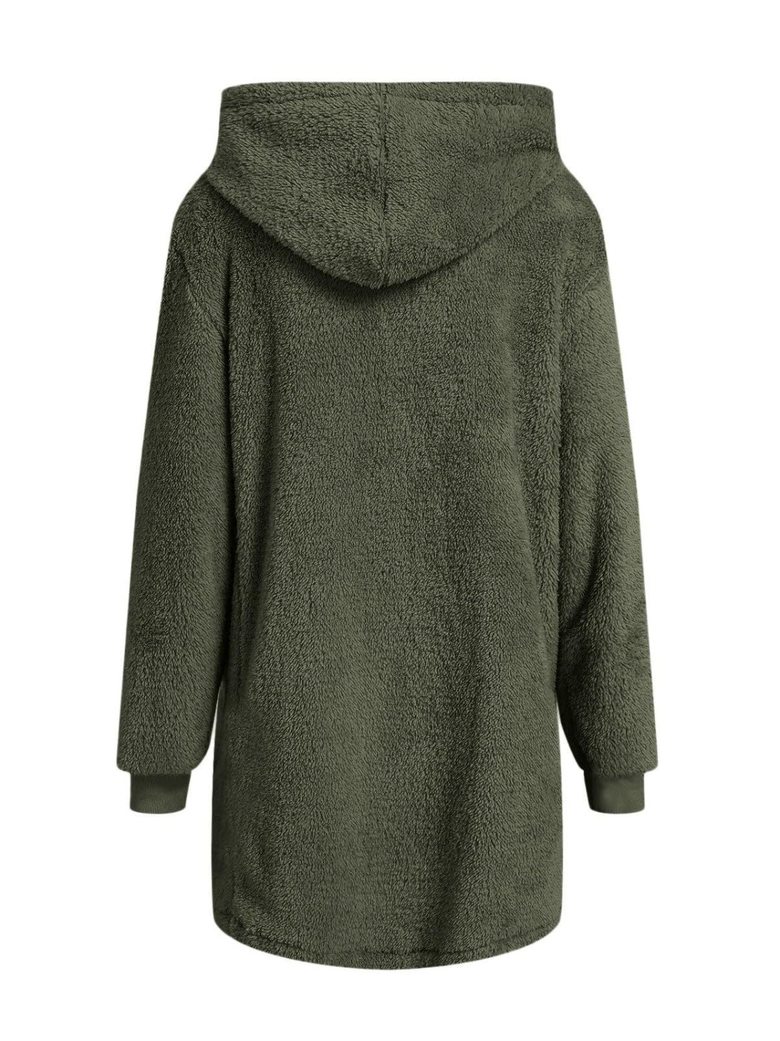 Fuzzy Pocketed Zip Up Jacket