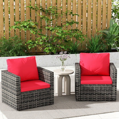 Outdoor Patio Rattan Sofa Set – Garden Wicker Chair Set with Cushions,