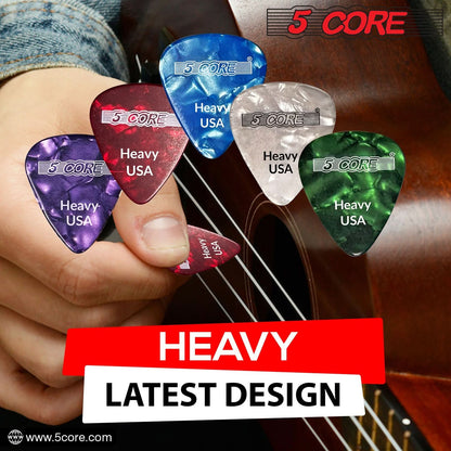 5 Core Guitar Picks 0.96mm Celluloid Heavy Gauge Pick - Acoustic