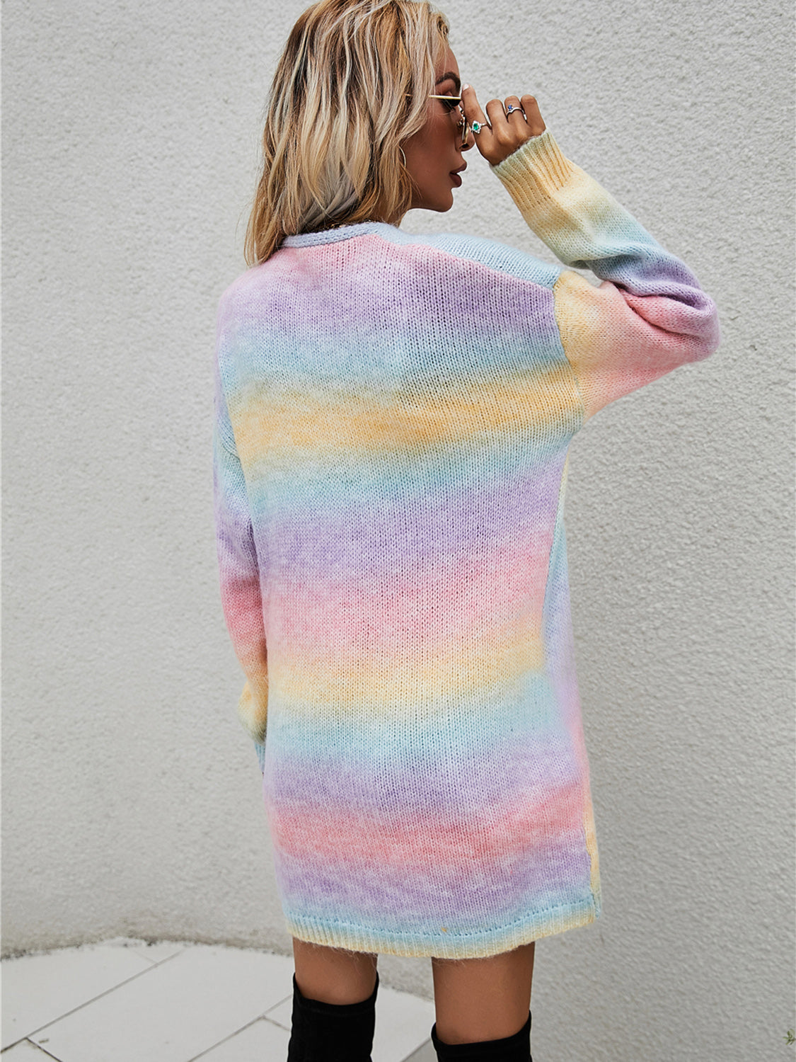 Angel Wings Open Front Gradient Cardigan