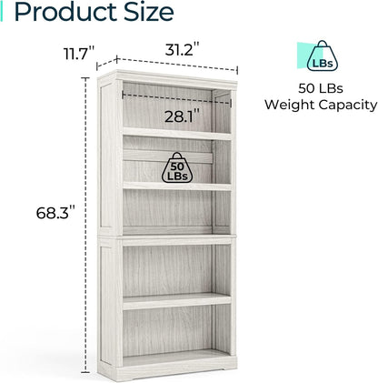 5-Shelf Bookcase, Display Storage Shelves