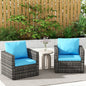 Outdoor Patio Rattan Sofa Set – Garden Wicker Chair Set with Cushions,