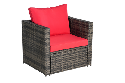 Outdoor Patio Rattan Sofa Set – Garden Wicker Chair Set with Cushions,