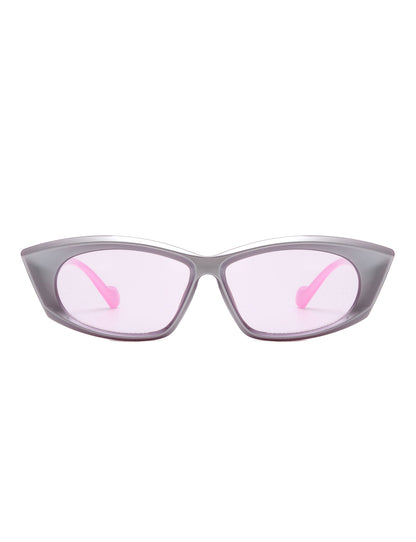 Sylara - Retro Rectangular Slim Flat Top Sunglasses