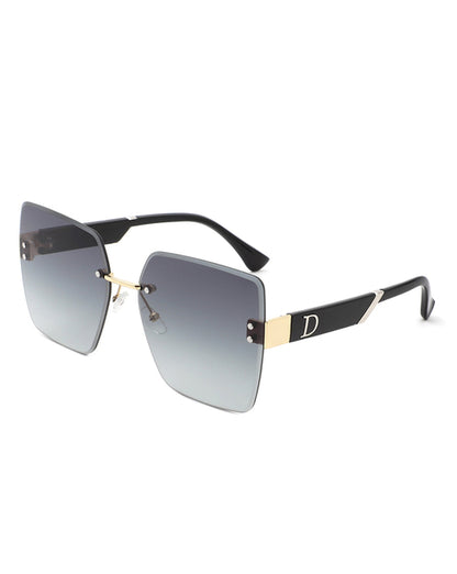 Kaelys - Women's Oversized Rimless Sunglasses