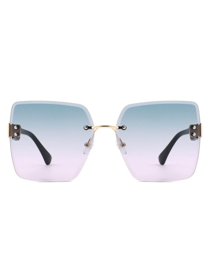 Kaelys - Women's Oversized Rimless Sunglasses