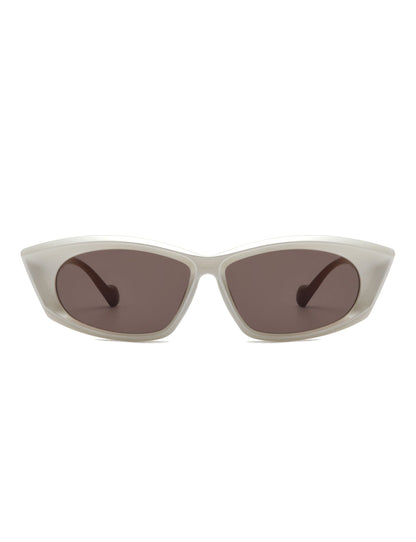 Sylara - Retro Rectangular Slim Flat Top Sunglasses