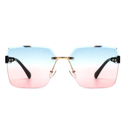 Orbit - Women's Rimless Tinted Square Fashion Sunglasses