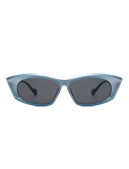 Sylara - Retro Rectangular Slim Flat Top Sunglasses