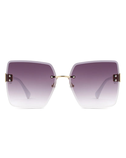 Kaelys - Women's Oversized Rimless Sunglasses