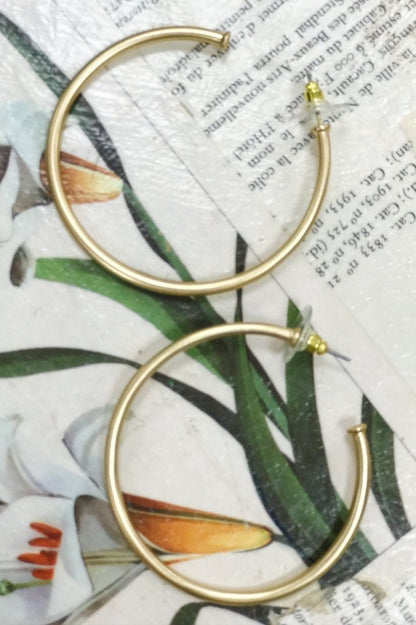 The Best Of Hoops Earrings, Matte Gold