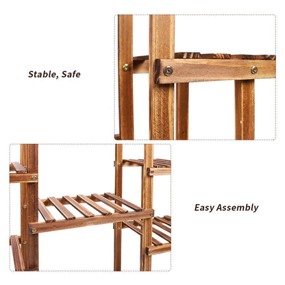 9 Tier Wooden Plant Home Decor Stand