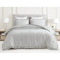 King Oversized Grey Ruffled Edge Microfiber Comforter Set