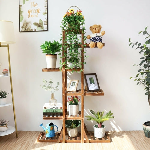 6 Tier Wooden Plant Home Decor Stand