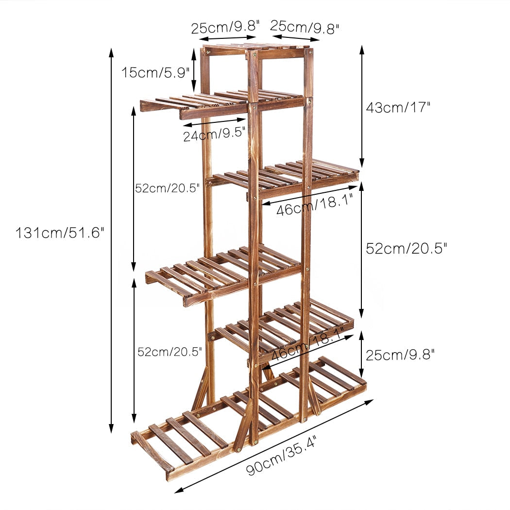6 Tier Wooden Plant Home Decor Stand