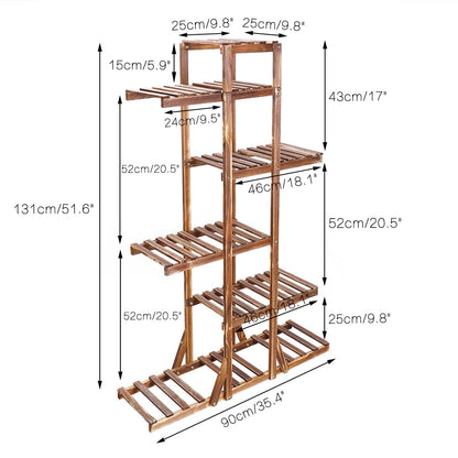 6 Tier Wooden Plant Home Decor Stand