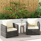 Outdoor Patio Rattan Sofa Set – Garden Wicker Chair Set with Cushions,