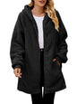 Fuzzy Pocketed Zip Up Jacket