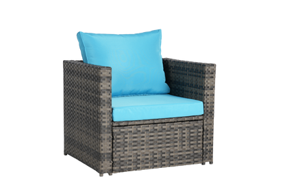 Outdoor Patio Rattan Sofa Set – Garden Wicker Chair Set with Cushions,