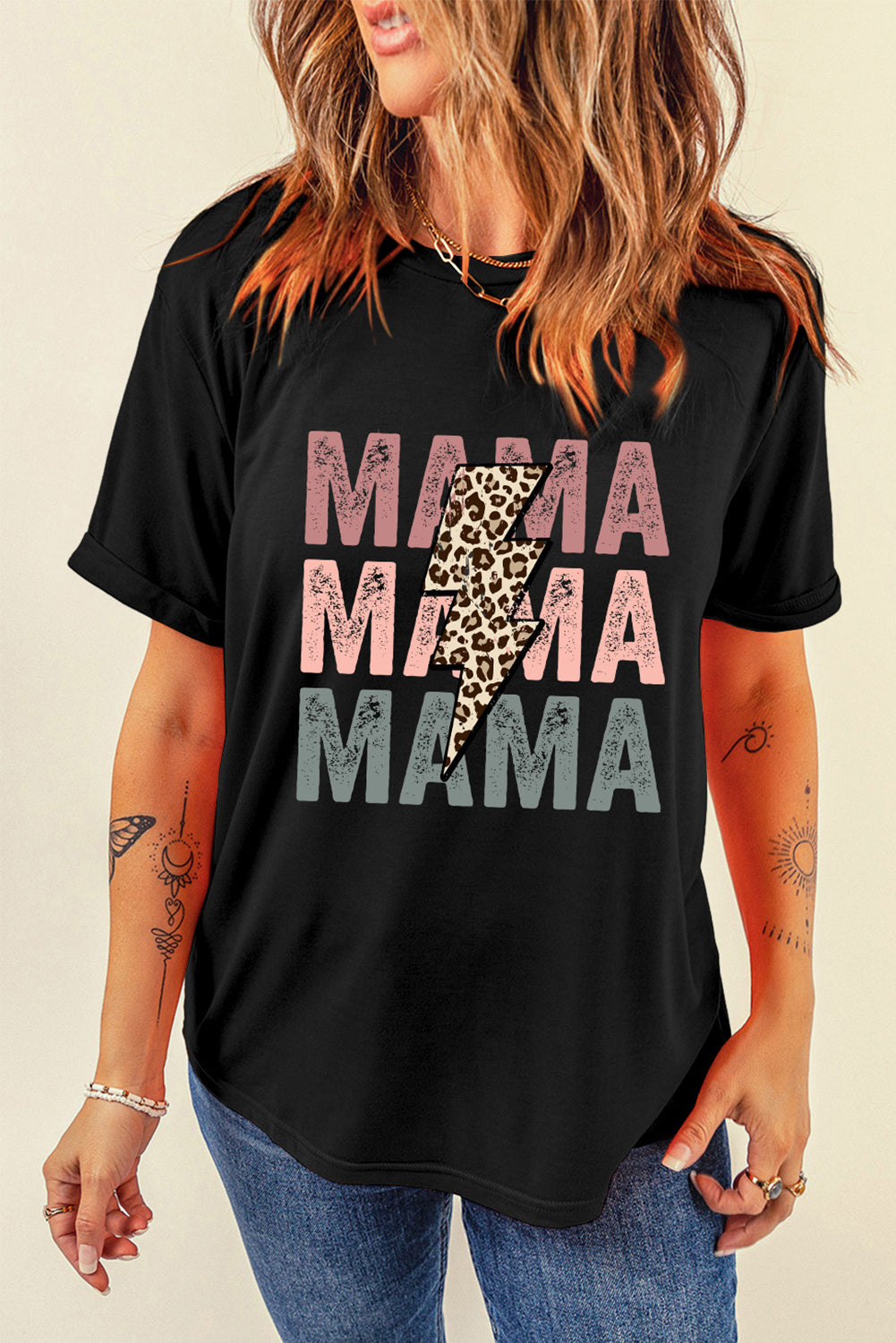 Black Leopard MAMA Graphic Tee