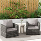 Outdoor Patio Rattan Sofa Set – Garden Wicker Chair Set with Cushions,