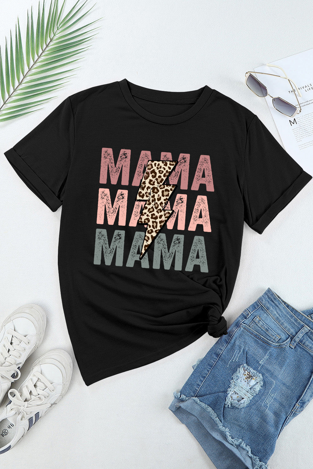 Black Leopard MAMA Graphic Tee