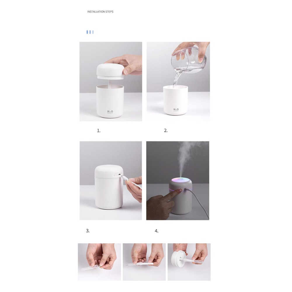 Portable Air Humidifier Aroma Essential Oil Diffuser for Car or Home