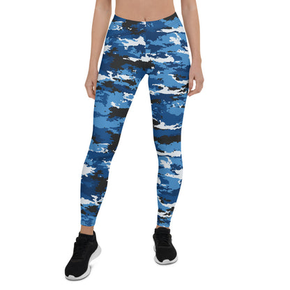 Blue Camo Sports Leggings