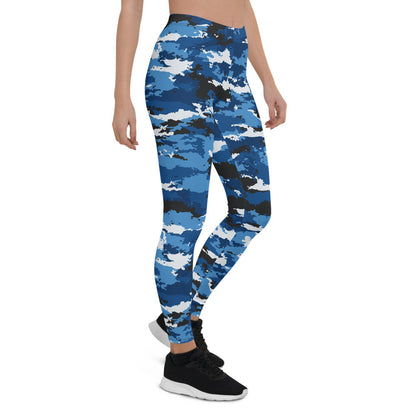 Blue Camo Sports Leggings