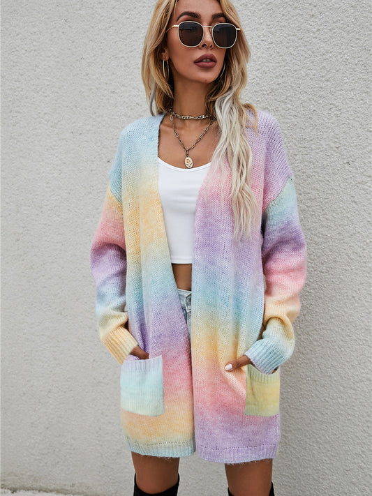 Angel Wings Open Front Gradient Cardigan