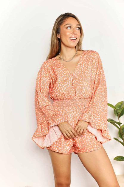 Double Take - Flare Sleeve Romper