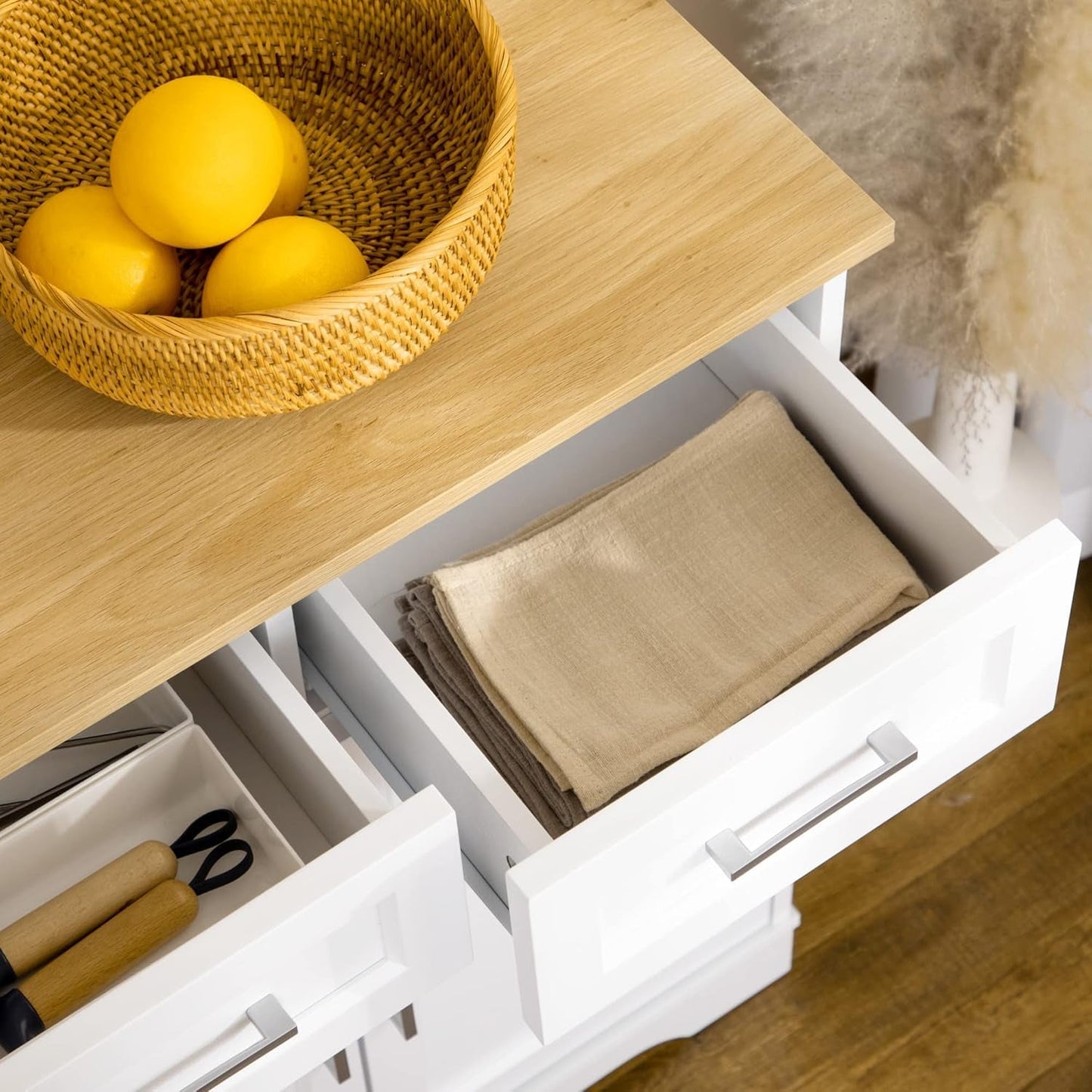 Sideboard Buffet Cabinet with 3 Storage Drawers, Kitchen Cabinet