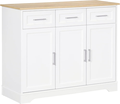 Sideboard Buffet Cabinet with 3 Storage Drawers, Kitchen Cabinet