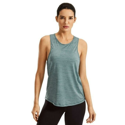 Womens Lightweight Heather Workout Tank Tops Athletic Tops Sleeveless